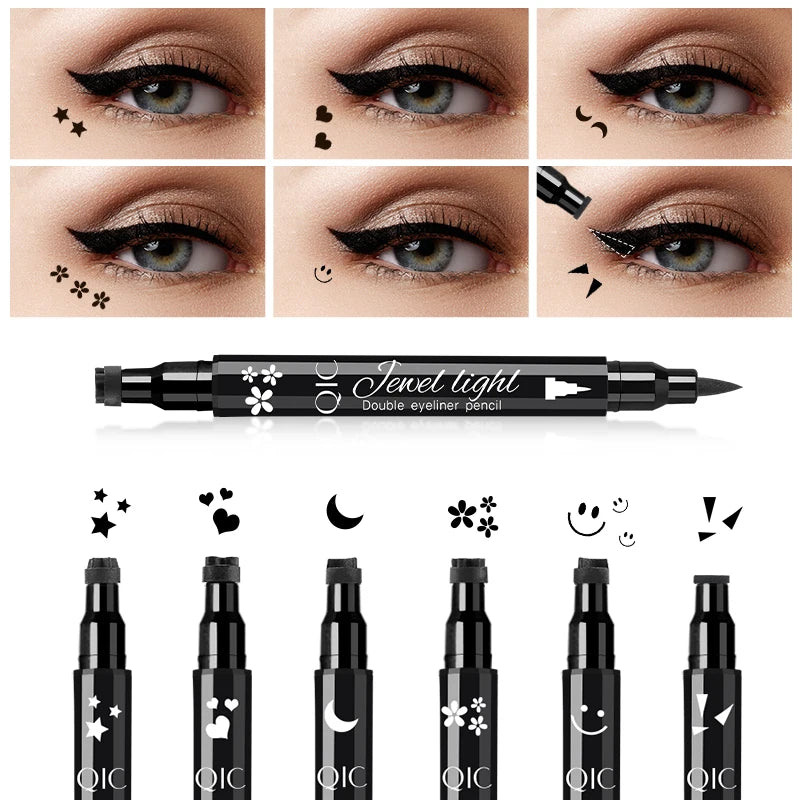 QIC Dual-Tip Stamp Eyeliner Pen – Heart, Moon & Star
