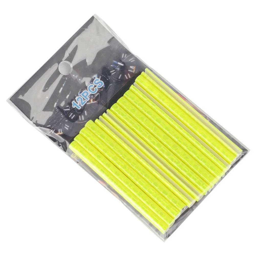 Bike Reflective Stickers Cycling ABS Material Bicycle Colorful DIY Easy To Install Retroreflective Optical Effect Oasis Select Yellow