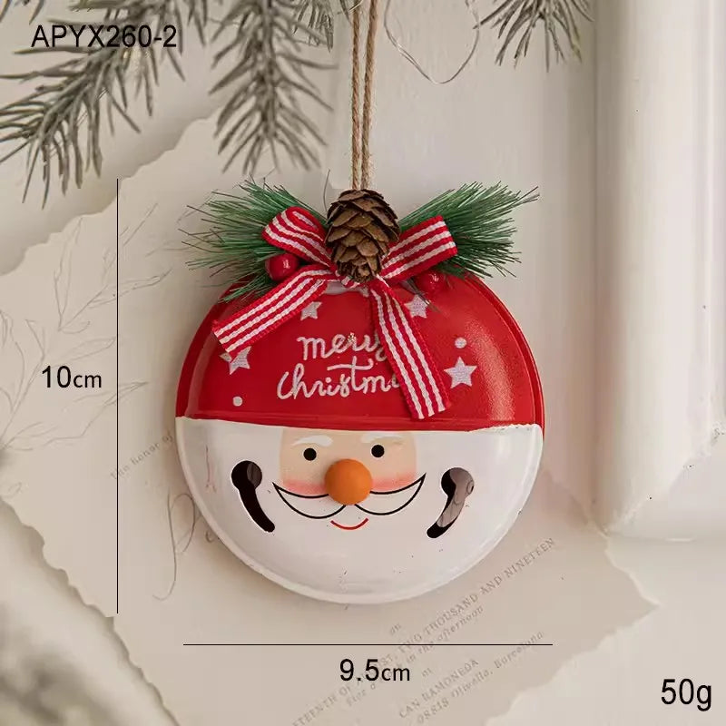 Christmas Door Car Decoration Christmas Tree Red Velvet Bow Bell Small Pendant Decoration Props Oasis Select 15