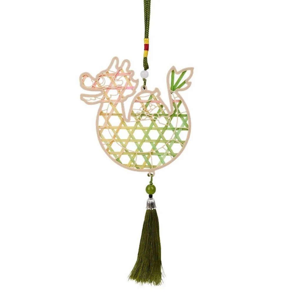 Handmade Bamboo Pendant Material Kit Cat Butterfly Zongzi Dragon Boat Festival DIY Kit Handicraft Tassel Hanging Ornaments Oasis Select Dragon