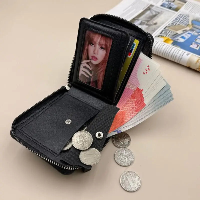 1PC Men Wallets Leather Zipper Purse Man Slim Card Horders Quality Male Short Multi-card Wallet Coin Pocket Purse Oasis Select
