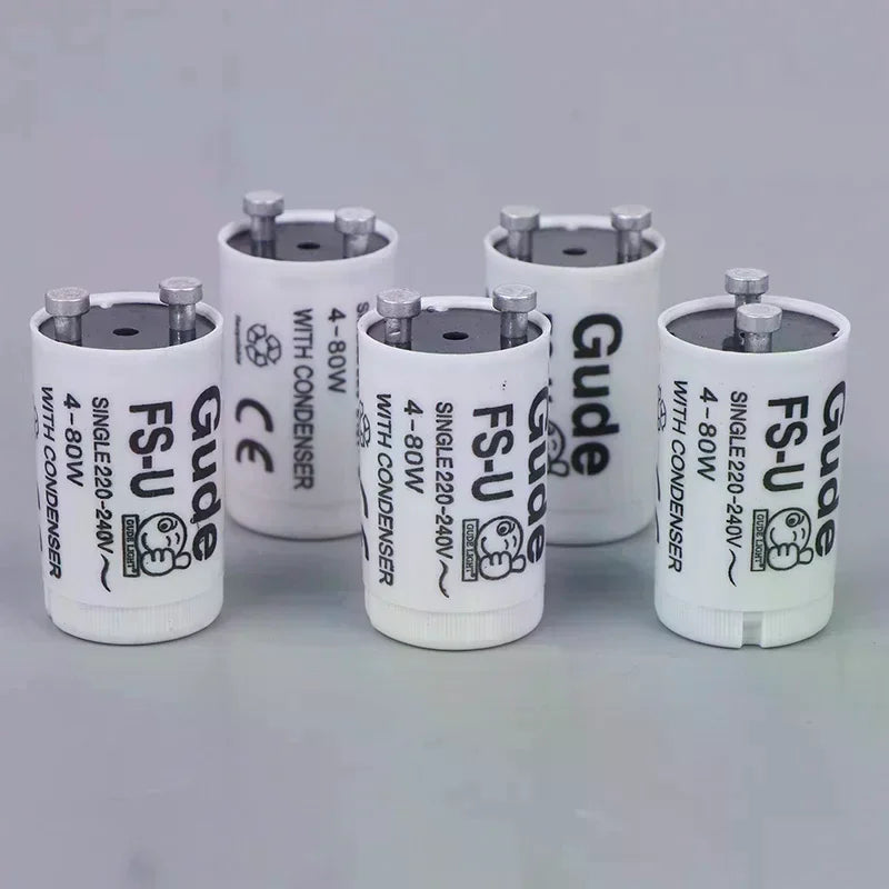 5pcs/set With Condensor Single 220V-240V 4-80W Fluorescent Lamp Starter FS-U 25X TL Starter Tube Fuse Starters CE Rohs Oasis Select
