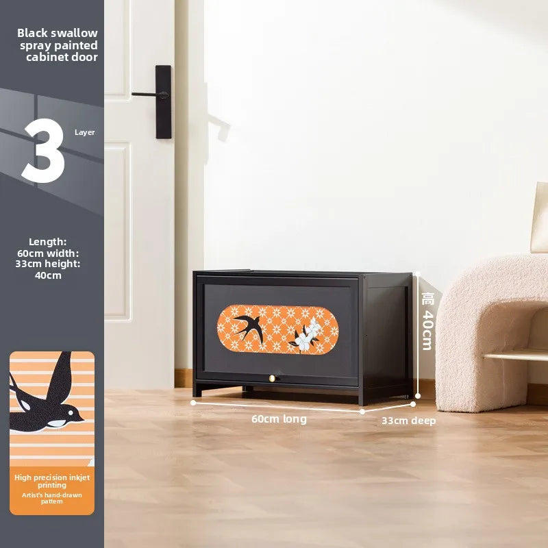 Multi-layer entrance to the home entrance, large-capacity storage storage cabinet integrated against the wall Oasis Select Three layers 60