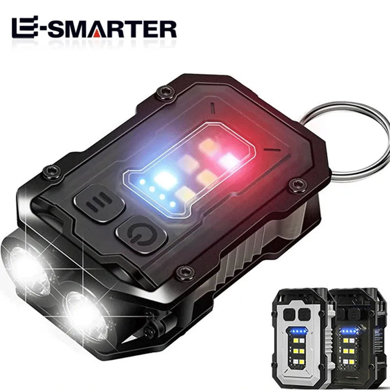 Rechargeable LED+COB Mini Multifunctional Flashlight Portable Outdoor Camping Emergency Keychain Light Oasis Select