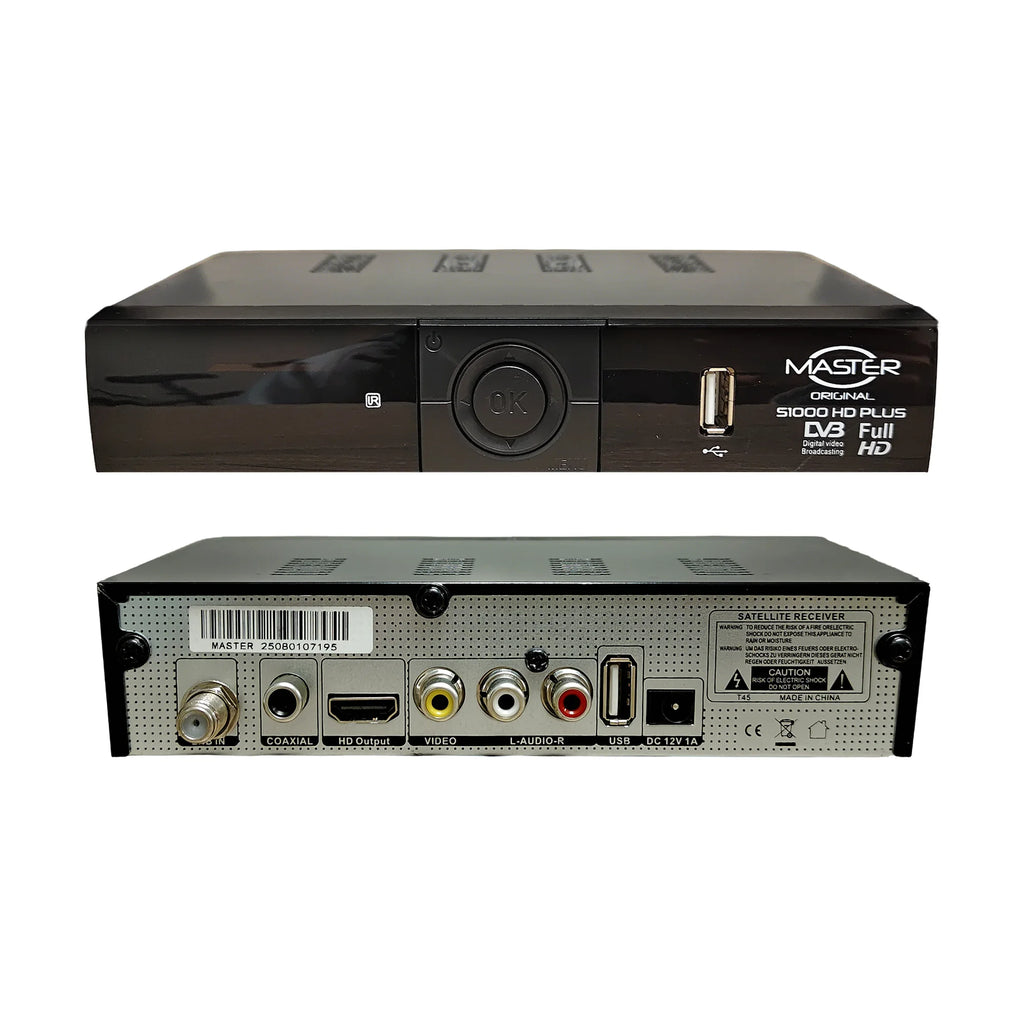 Digital satellite receiver, FTA Master DVB-S2 HD set-top box decoder, digital H.264 Oasis Select black