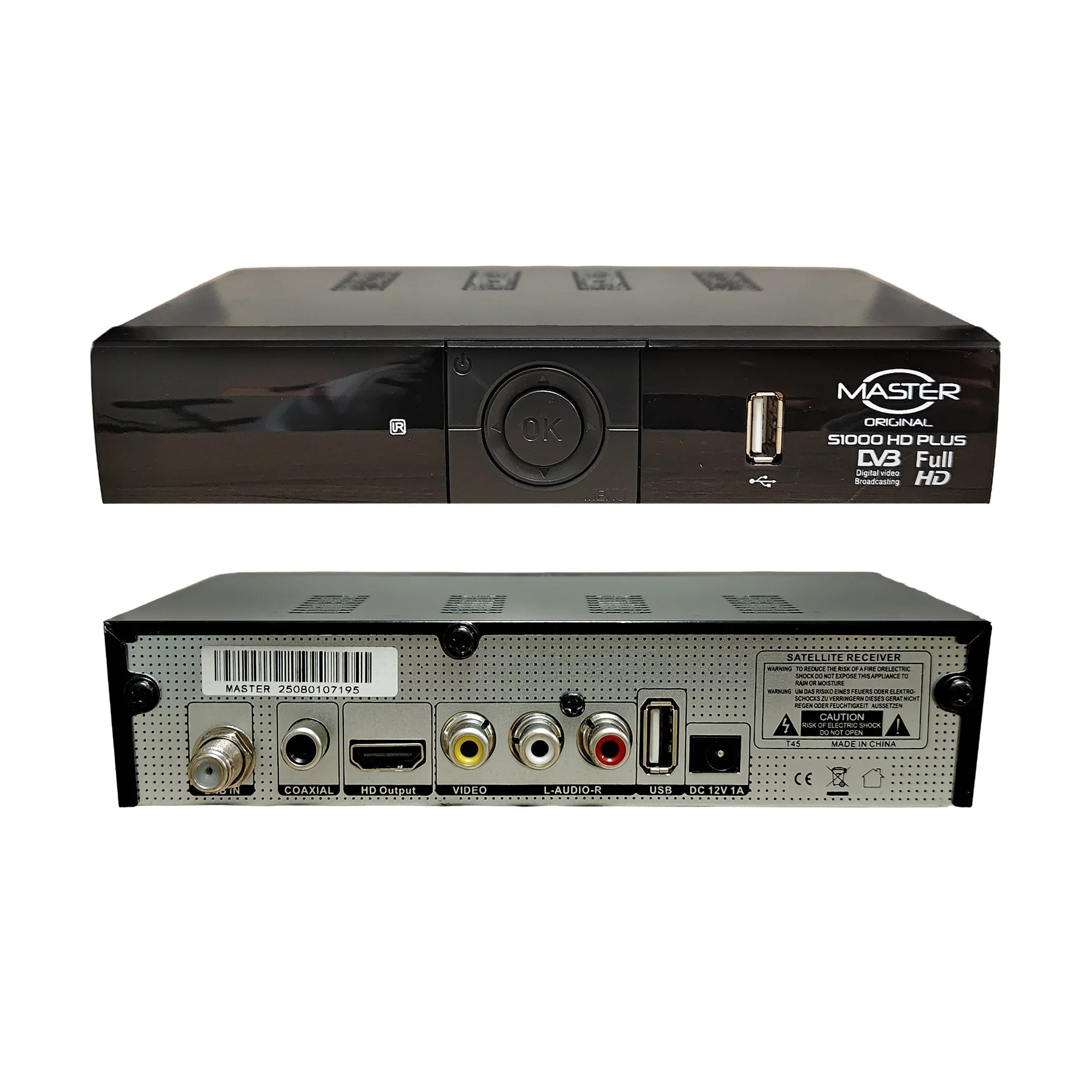 Digital satellite receiver, FTA Master DVB-S2 HD set-top box decoder, digital H.264 Oasis Select black