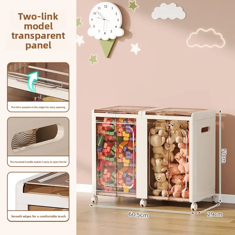 Toy storage box Large capacity children's toy storage cabinet Integrated folding household multi-functional large capacity Oasis Select