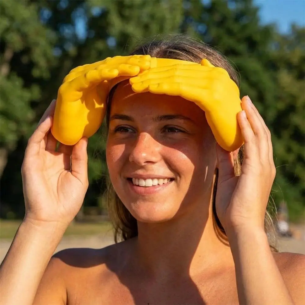 3D Printing Palm Sun Hat Heart Hands UV Protection Hand Shape Sun Visor Adjustable Hands-Free Outdoor Beach Hat Beach Party Oasis Select