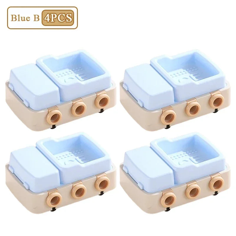 1/2/4PCS Small Boat Minivan Silicone Ice Mold DIY Children Homemade Ice Cream Mold Ice Cream Ice Lattice Making Ice Box Oasis Select Blue B-4PCS