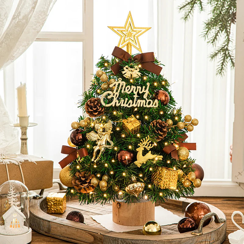 New Christmas Tree Home Small Desktop Ornament Diy Material Packaging Decoration Christmas Decoration Mini Christmas Tree Oasis Select