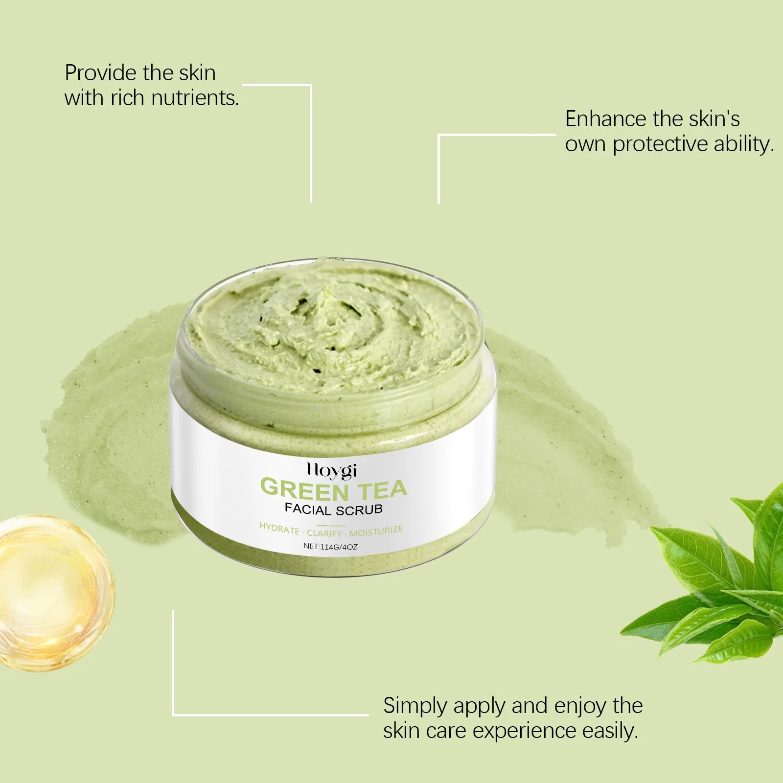 Exfoliating Green Removal Tea Facial Scrub Deep Pore Cleansing Hydrating Blackhead Dead Skin Gentle Scrub Skin Renewal Skin Oasis Select