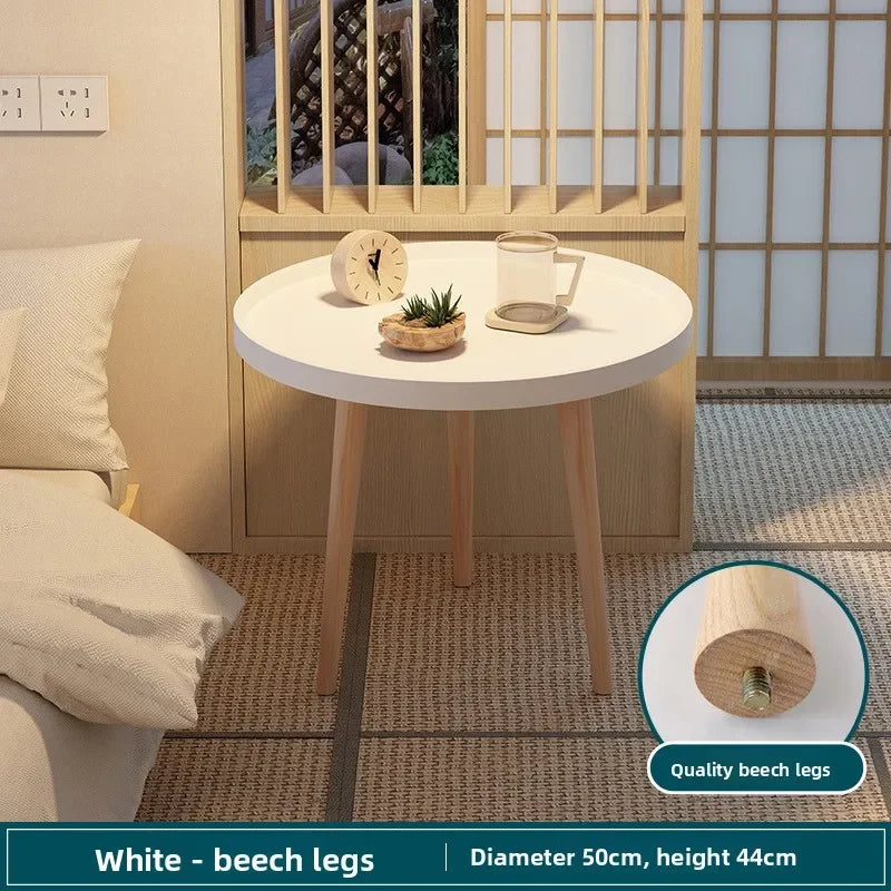 Multi-functional Nordic Small Round Table Coffee Sofa Side Balcony