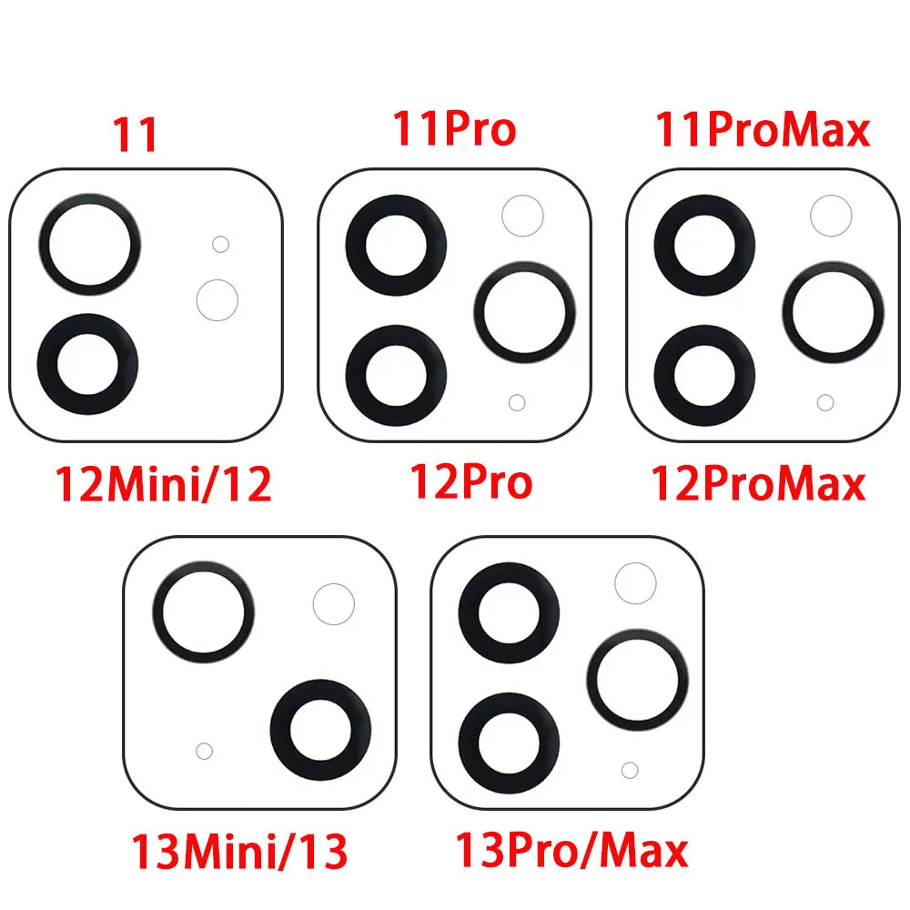 iPhone 11 12 13 Rear Camera Lens Glass Replacement + 3M Adhesive