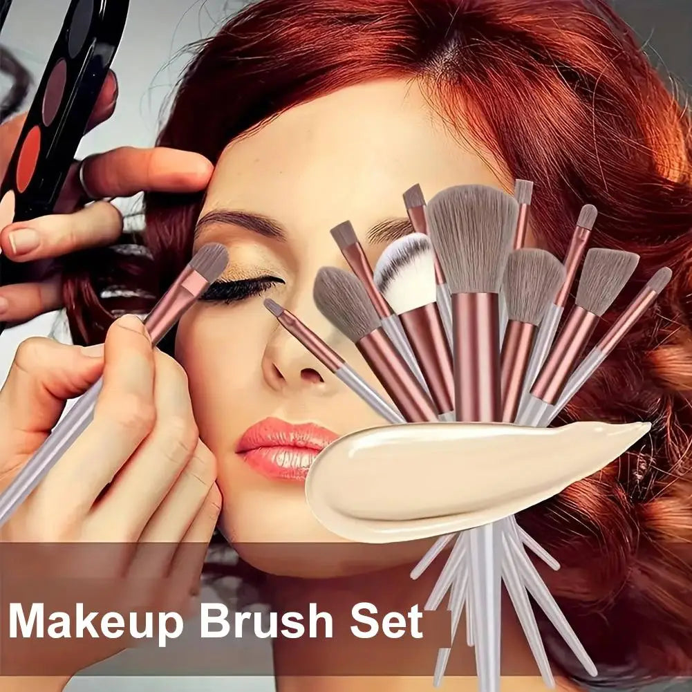 13PCS Professional Makeup Burshes Set,Freely Combining Foundation and Eyeshadow,Soft Bristle Cosmetic makeup Burshes with Pouch Oasis Select