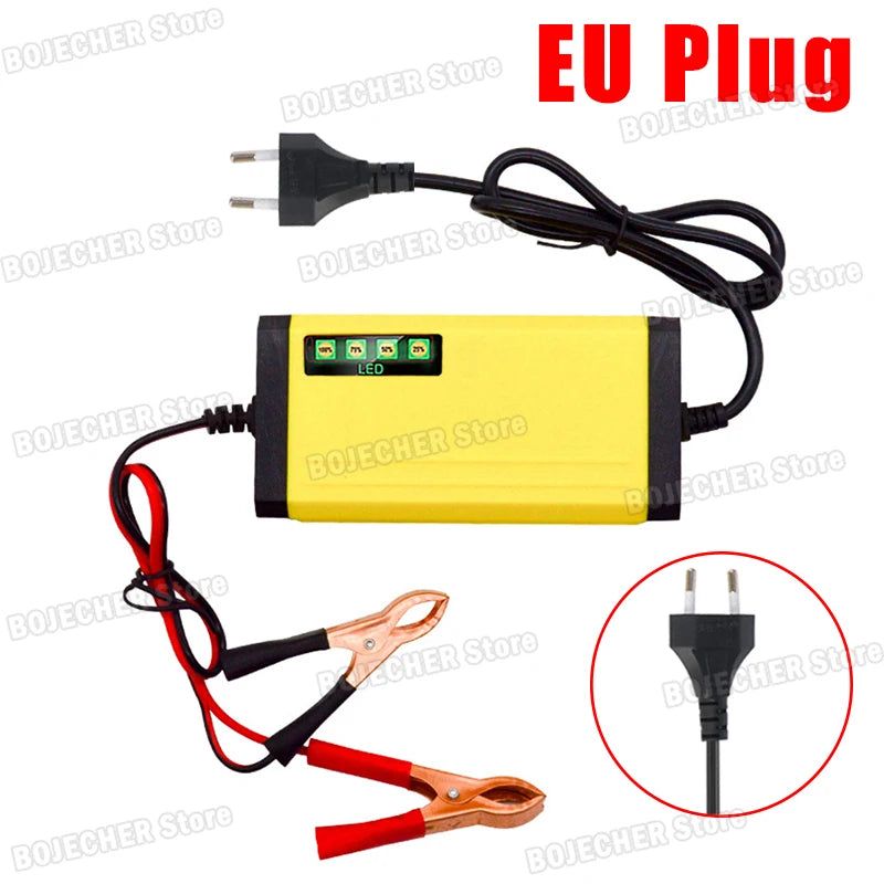 12V 2A Pulse Repair Intelligent Charger With Power Display 12V Car Moto Truck Battery Power Adapters For Lead Acid Battery EU US Oasis Select EU Plug