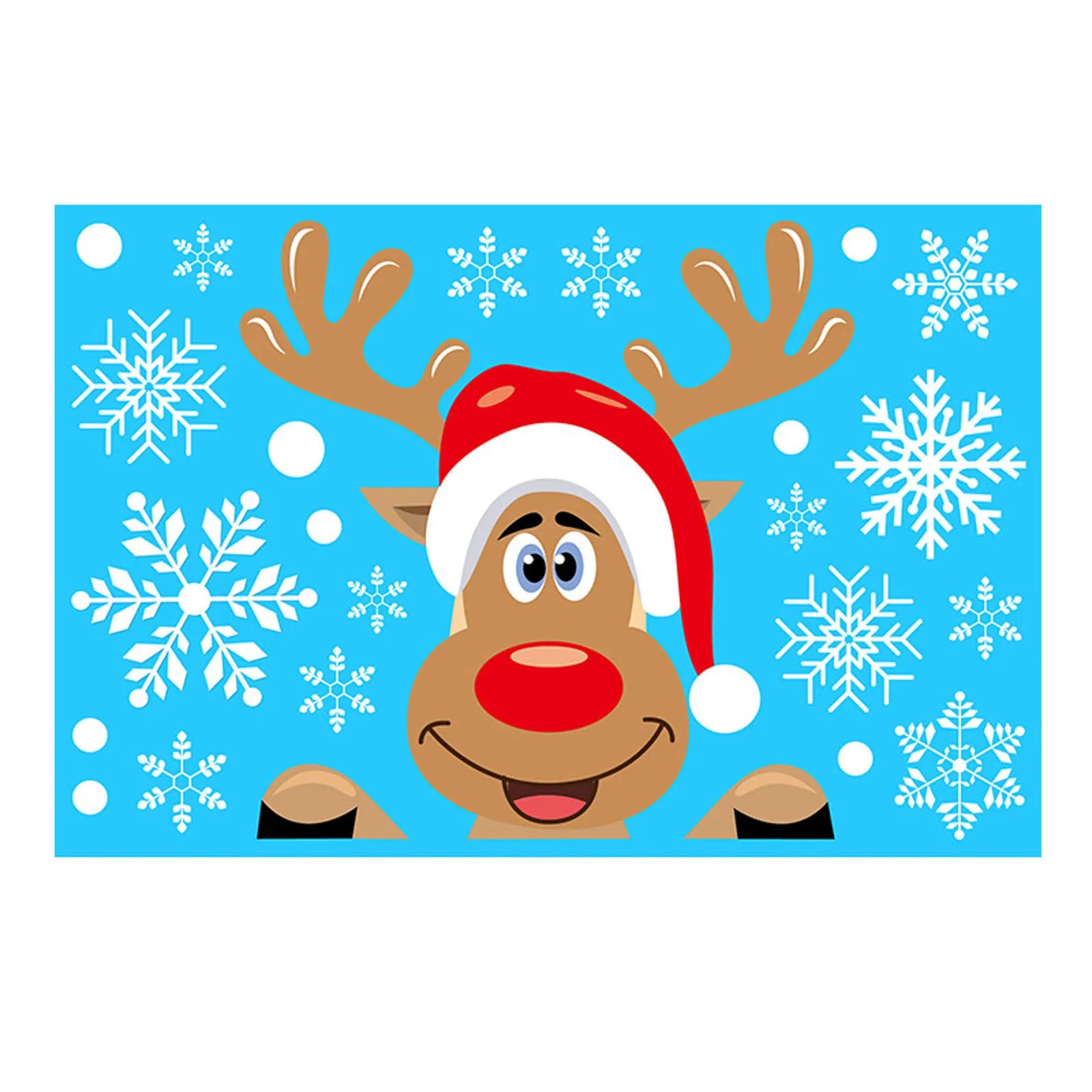 Christmas Electrostatic Window Stickers – Santa & Reindeer Holiday Window Clings Oasis Select B 20 30CM