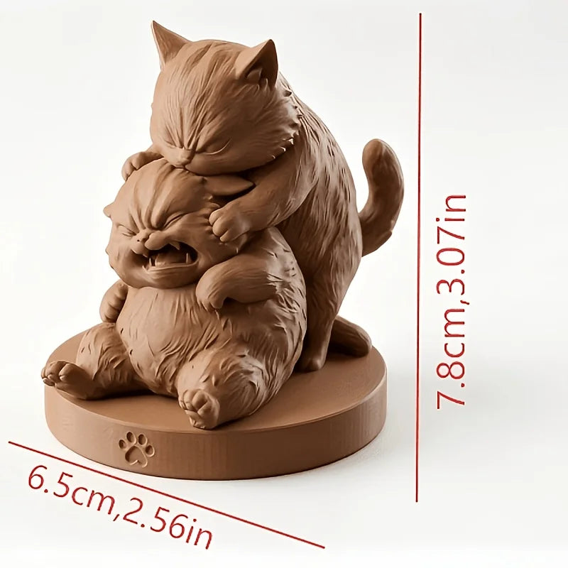 Interesting Fighting Cats Figurines 3D Printing Cute Animal Statues Whimsical Cats Decor Home Office Desk Shelf Pet Lovers Gifts Oasis Select Playing with cats