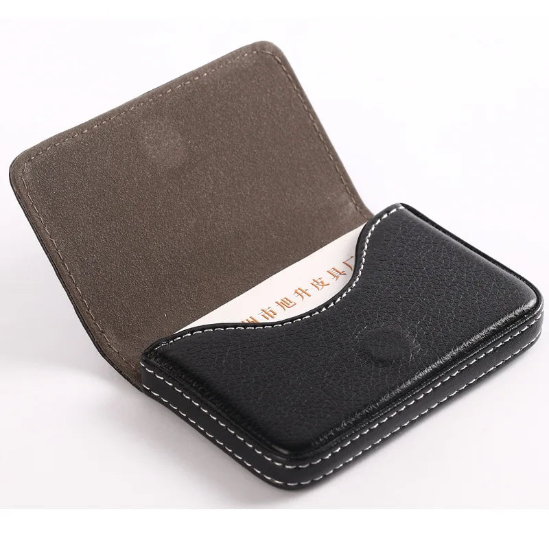 PU Leather Business Card Holder – Magnetic Buckle & Slim Design