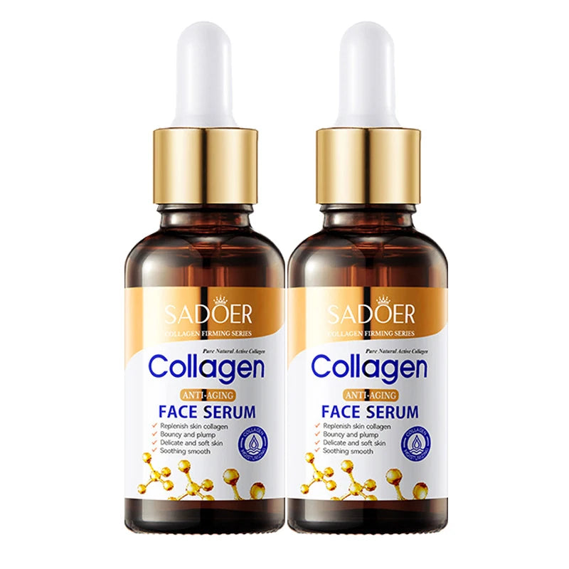 1/2/3pcs SADOER Collagen Face Serum skincare Facial Essence Liquid Anti-aging Moisturizing Nourishing Facial Serum Skin Care Oasis Select 2pcs