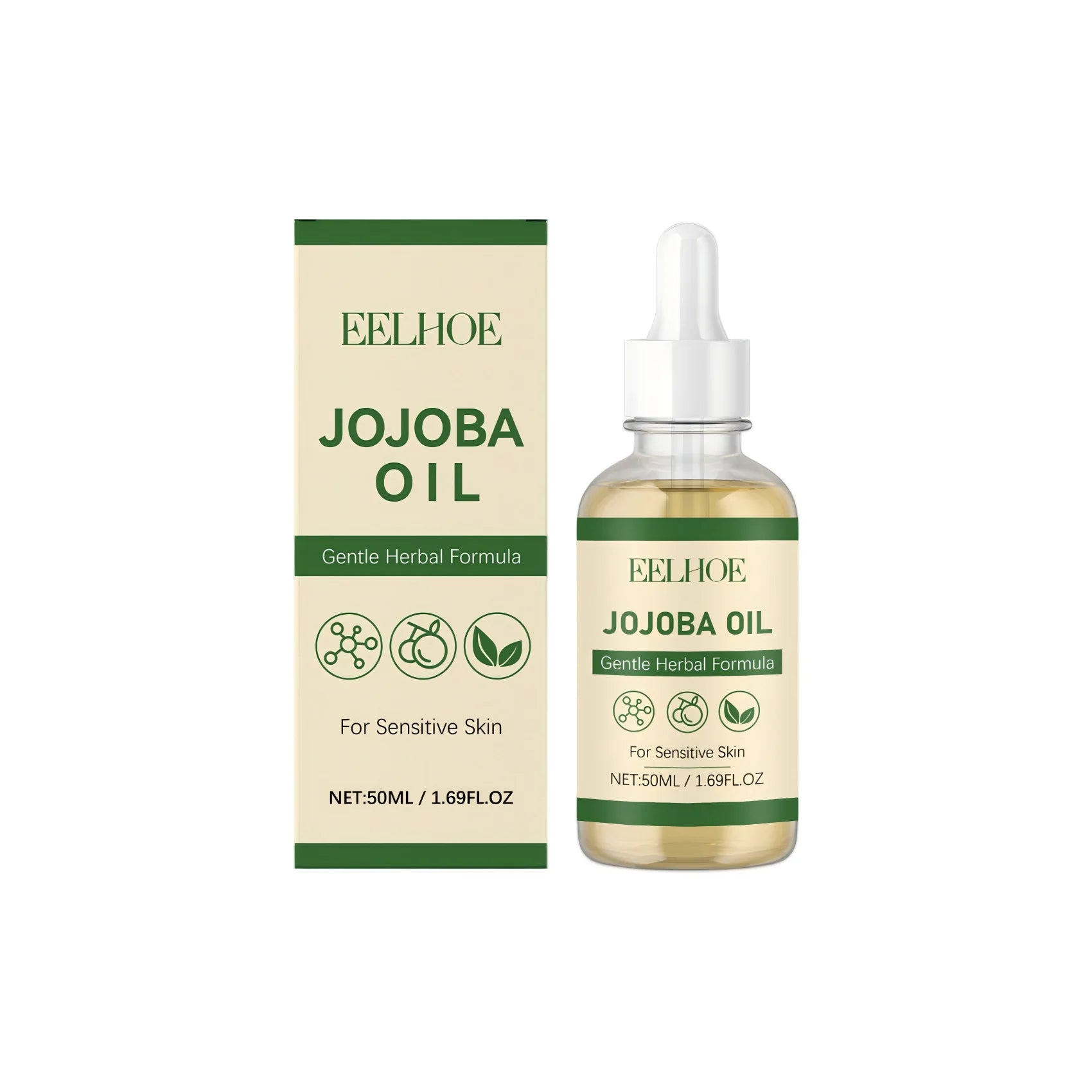 100% Pure Organic Jojoba Oil Cold Pressed Natural Body Massage Oil Moisturizing Hydrating Anti Dry Skin Care for Face Hair Nails Oasis Select 50ml Boxed