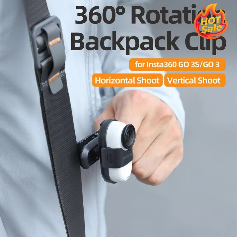 Camera Clip 360 Degree Fixed Mount Clamp Camera Cap Holder for Insta360 GO 3/GO 3S Sports Camera Accessories Oasis Select