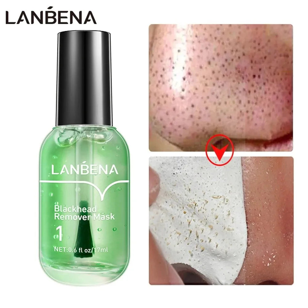 LANBENA Blackhead Remover Mask + Shrinks Pore Serum (Step 1+Step 2) Facial Acne Treatment 17ml Oasis Select