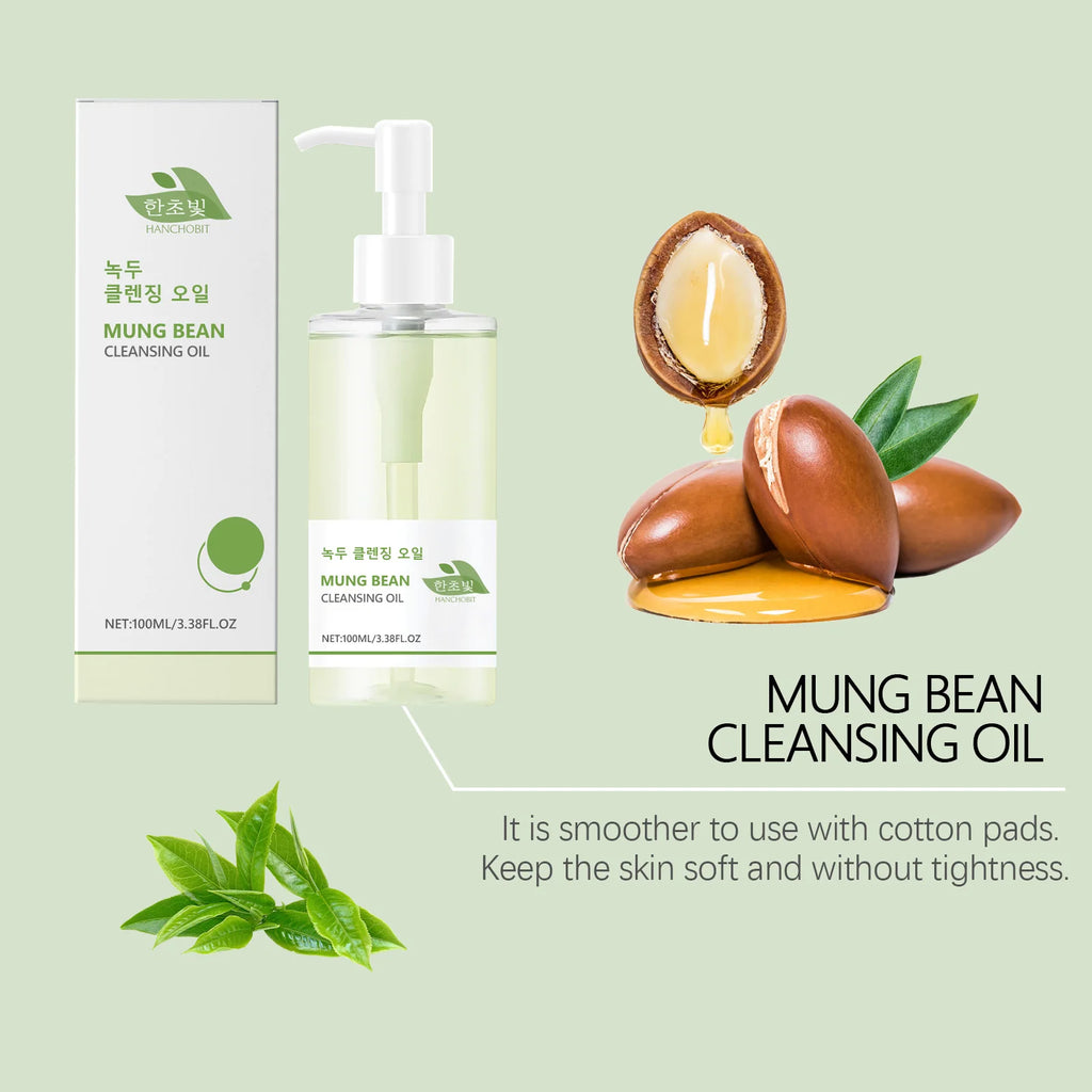 Mung Bean Cleansing Oil: Gentle Cleansing Oil for Dissolving Facial, Eye & Lip Makeup – Non-Greasy & Refreshing Oasis Select