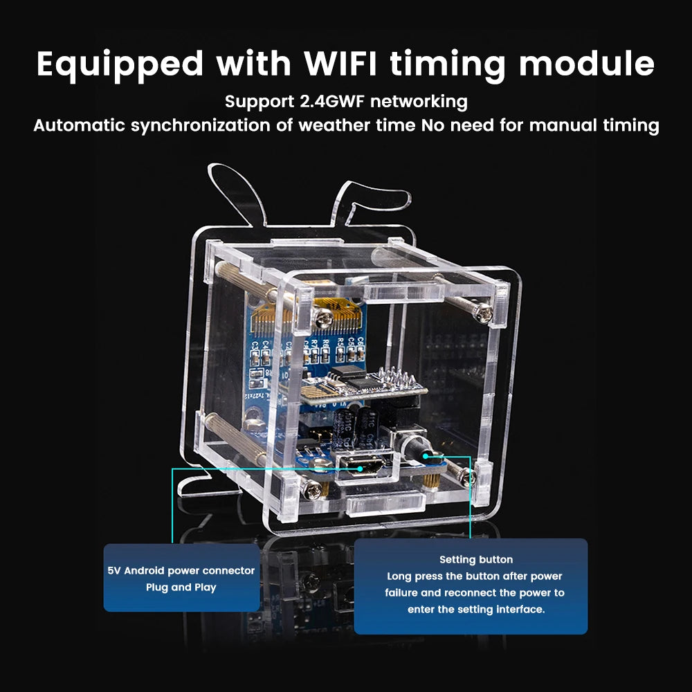 ESP8266 Electronic Clock DIY Kit Mini 0.96-inch OLED Display Weather Clock 2.4G Wifi Temperature and Humidity Welding Practice Oasis Select Default Title
