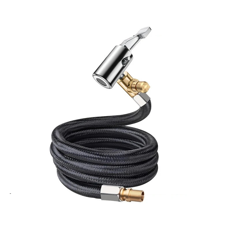 Quick Connect Release Braided Flexible Hose, Tire Valve Extension Tube for Air Inflator Pump, Suitable for Automobiles Oasis Select