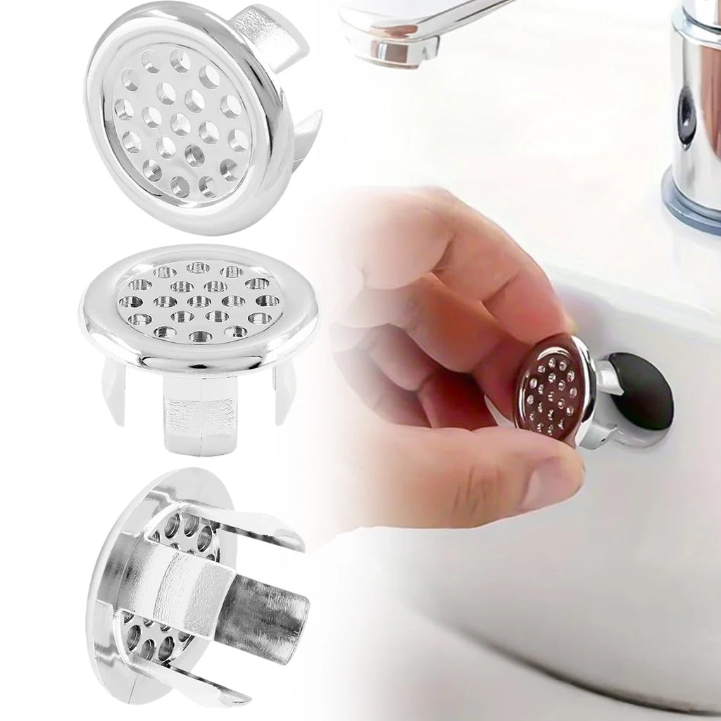 2/4 PCS Sink Overflow Hole Cover Ring Round Bathroom Kitchen Vanity Basin Drain Trim Cap Electroplated Plastic Insert Decoration Oasis Select
