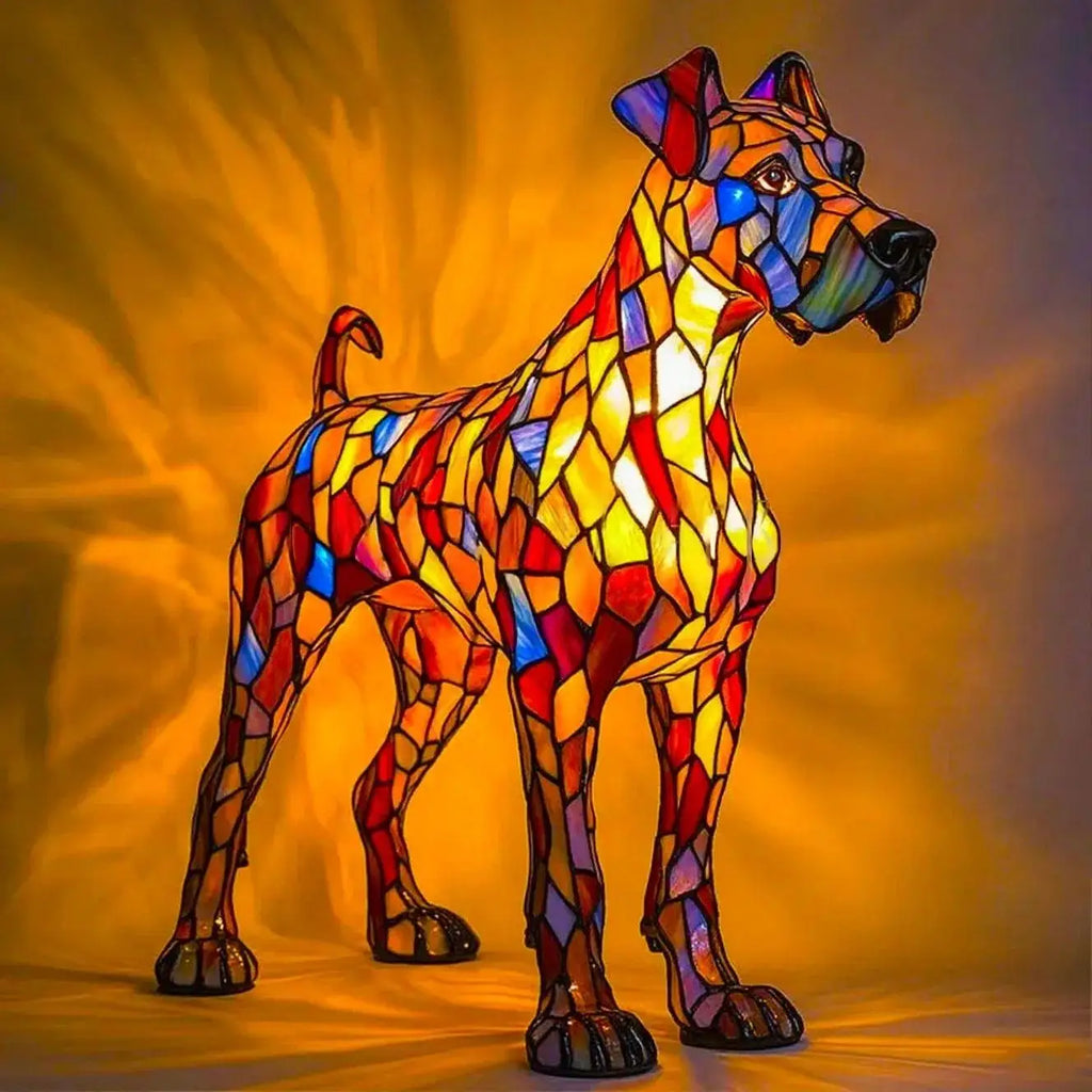 Colored Resin Animal LED Light,Stained French Tabletop Night Light,Cute Pet Dog Themed LED Table Lamp,Cozy Bedroom Ornaments Oasis Select