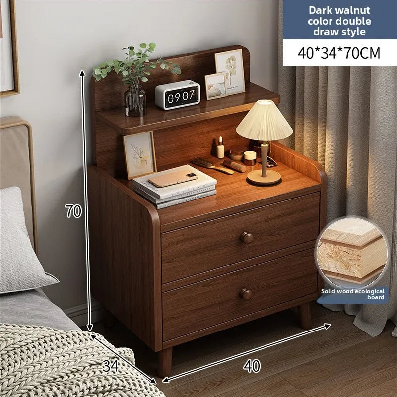 Multi-functional Household Goods Bedside Table Wide Small Chest Cabinet Multi-layer Locker With Drawers Small Cabinet Oasis Select Double draw F