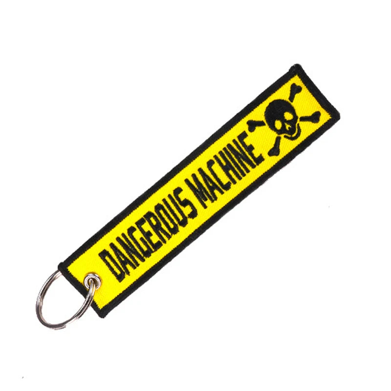 1Pcs Fashion Motorcycle Cars Keychain Embroidery Real Men Like Curves Keyring Key Fobs Jewelry Key Chain Oasis Select B