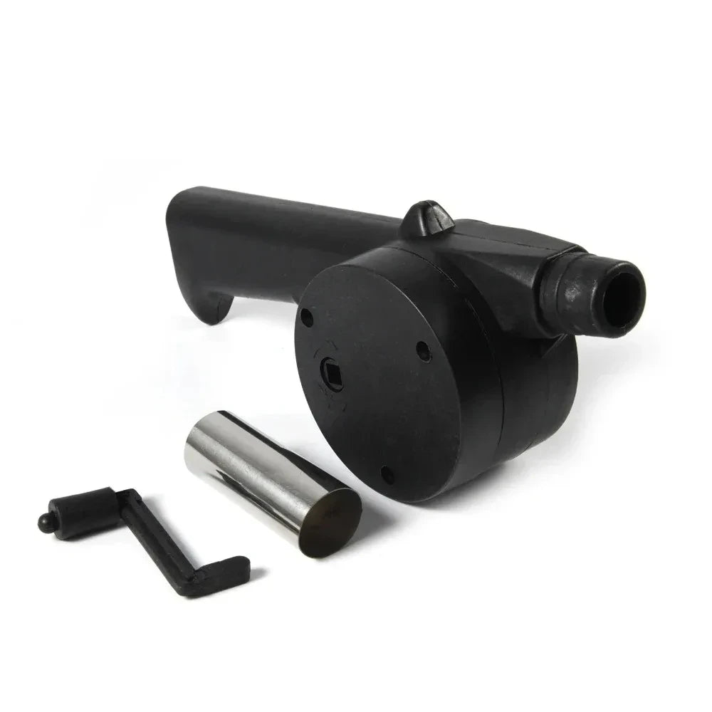 Outdoor Barbecue Fan Hand-cranked Air Blower Portable BBQ Grill Fire Bellows Tools Picnic Camping Accessories Barbeque Oasis Select black