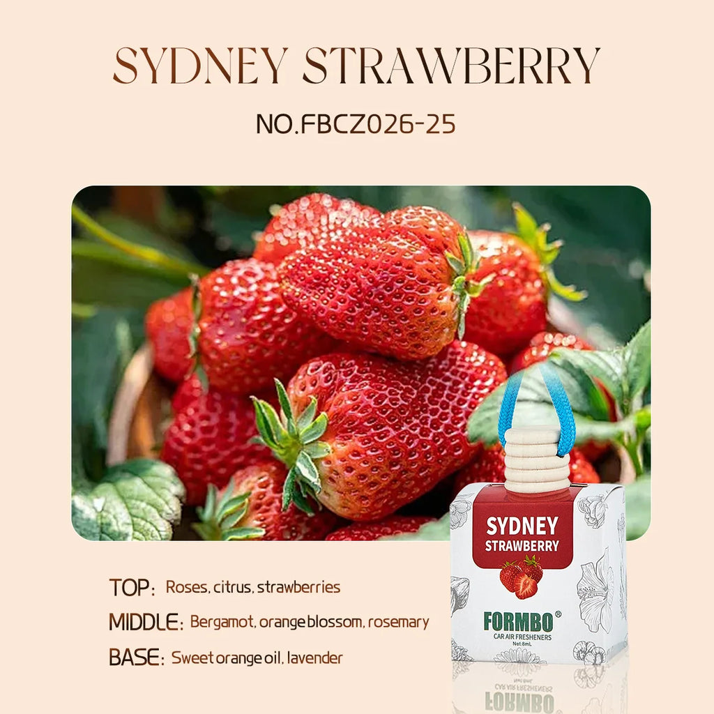 Essential Oil Car Air Freshener – Long-Lasting Liquid Diffuser Car Air Freshener Oasis Select SYDNEY STRAWBERRY