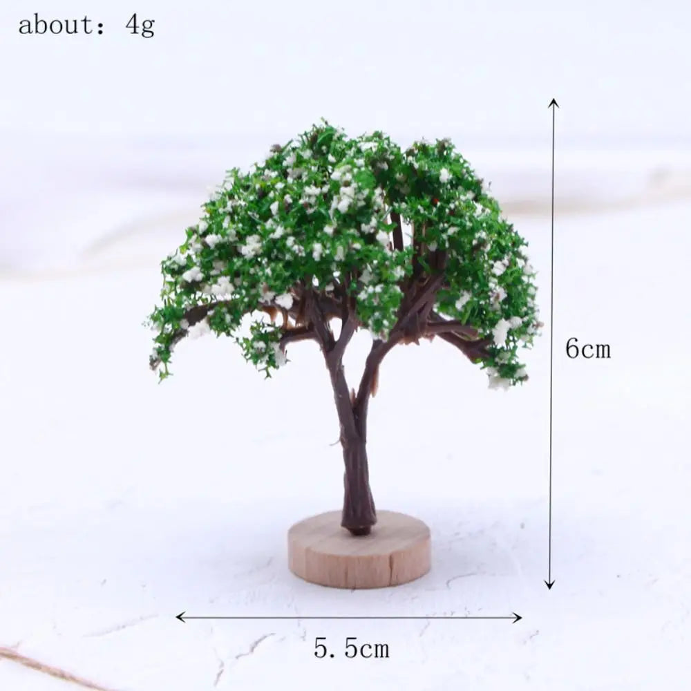 Miniature Model Trees Dollhouse Moss Rock Wooden Base DIY Diorama