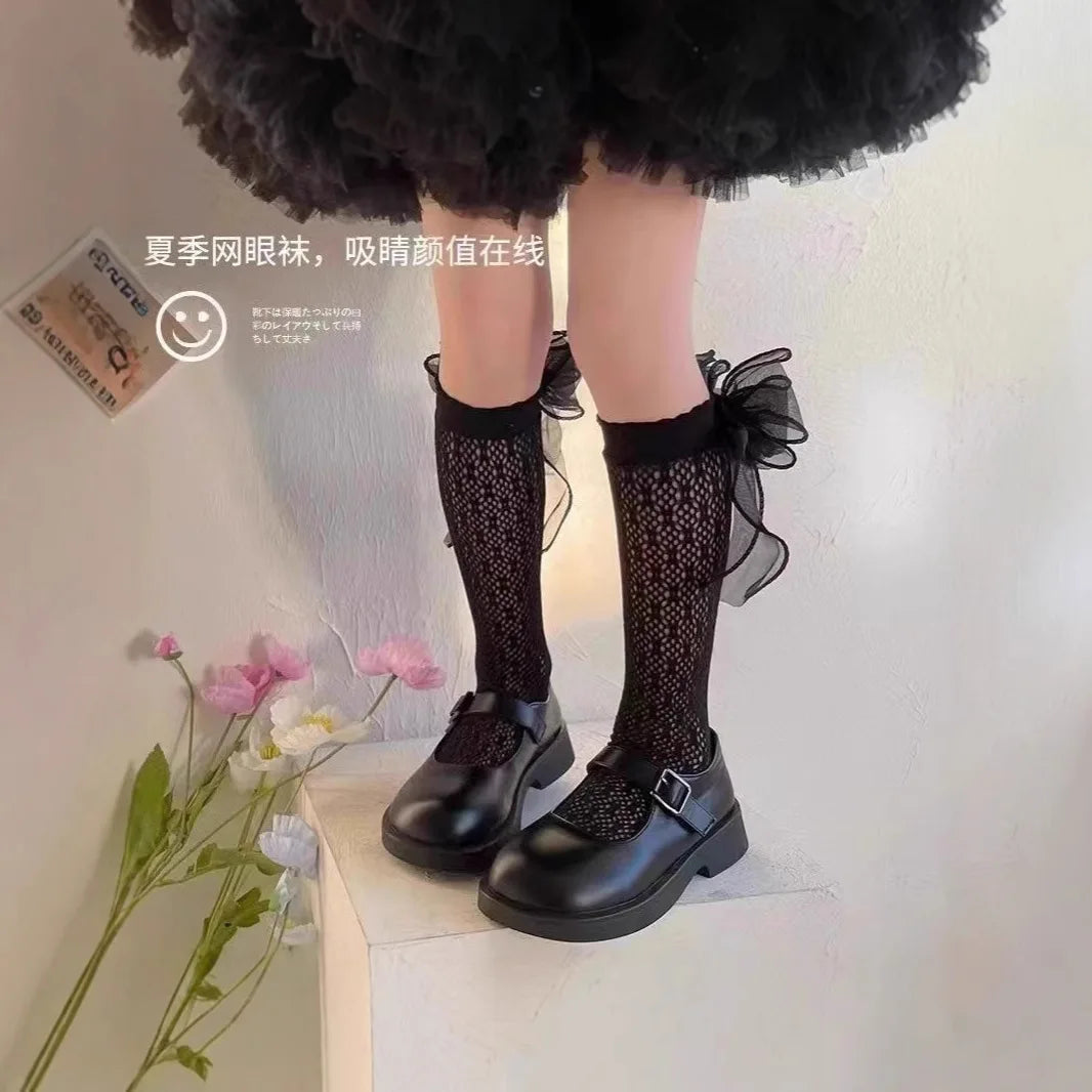 1-10PCS Summer Lace Ruffle Knee High Socks for Girls Moisture Wicking Breathable Princess Long Stockings for Kids Oasis Select