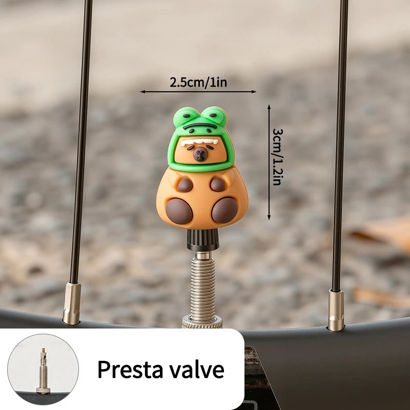 Tire Valve Cap Cartoon Universal Wheel Dust Cover Cute Air Stem Caps For MTB Mountain Bike Motorbike Accessories 1 Pcs Oasis Select Q Presta valve1PC