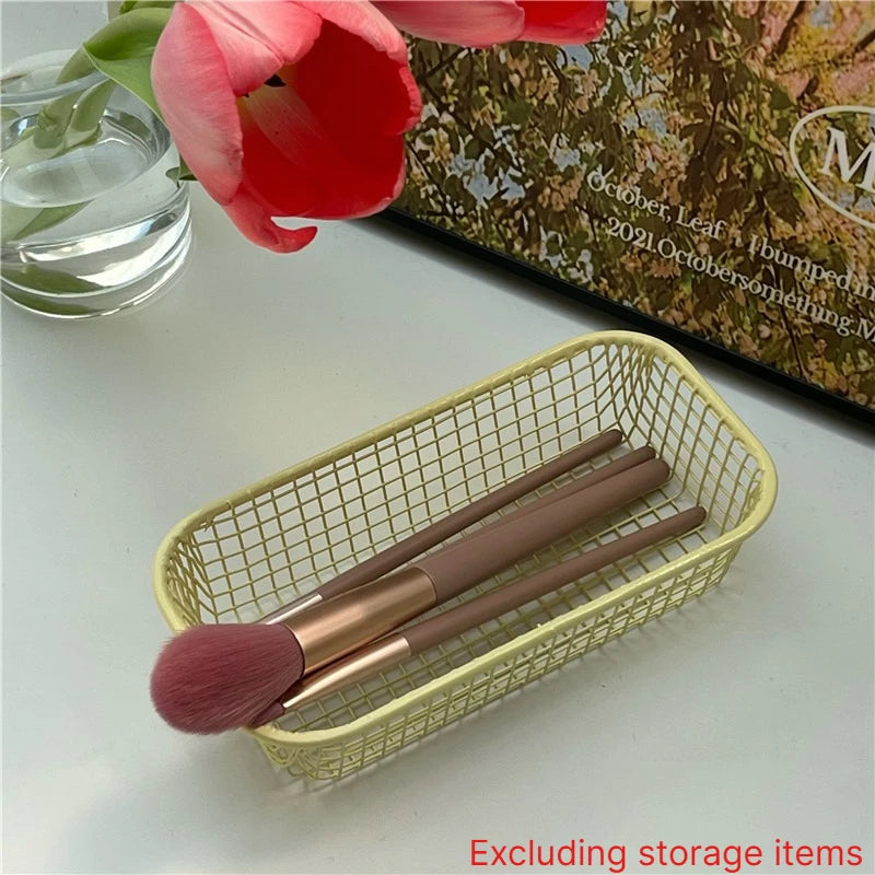 Rectangular Grid Storage Baskets Multi Purpose Desktop Organizer Tray For Stationery Cosmetic Sundries Bedroom Office Sorting Oasis Select YELLOW