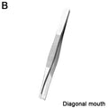 Stainless Steel Convenient Small Tool Eyebrow Pliers Eyebrow Tweezers Professional Eyebrow Hair Removal Tweezer Flat Tip Tools Oasis Select diagonal mouth