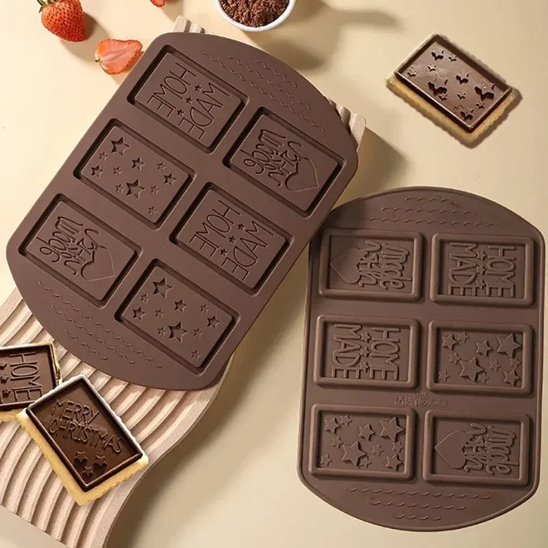 Silicone Chocolate Mold 6-Hole Christmas Multi Pattern Creative Handmade Biscuit Cake Dessert Biscuit Baking Tool Oasis Select