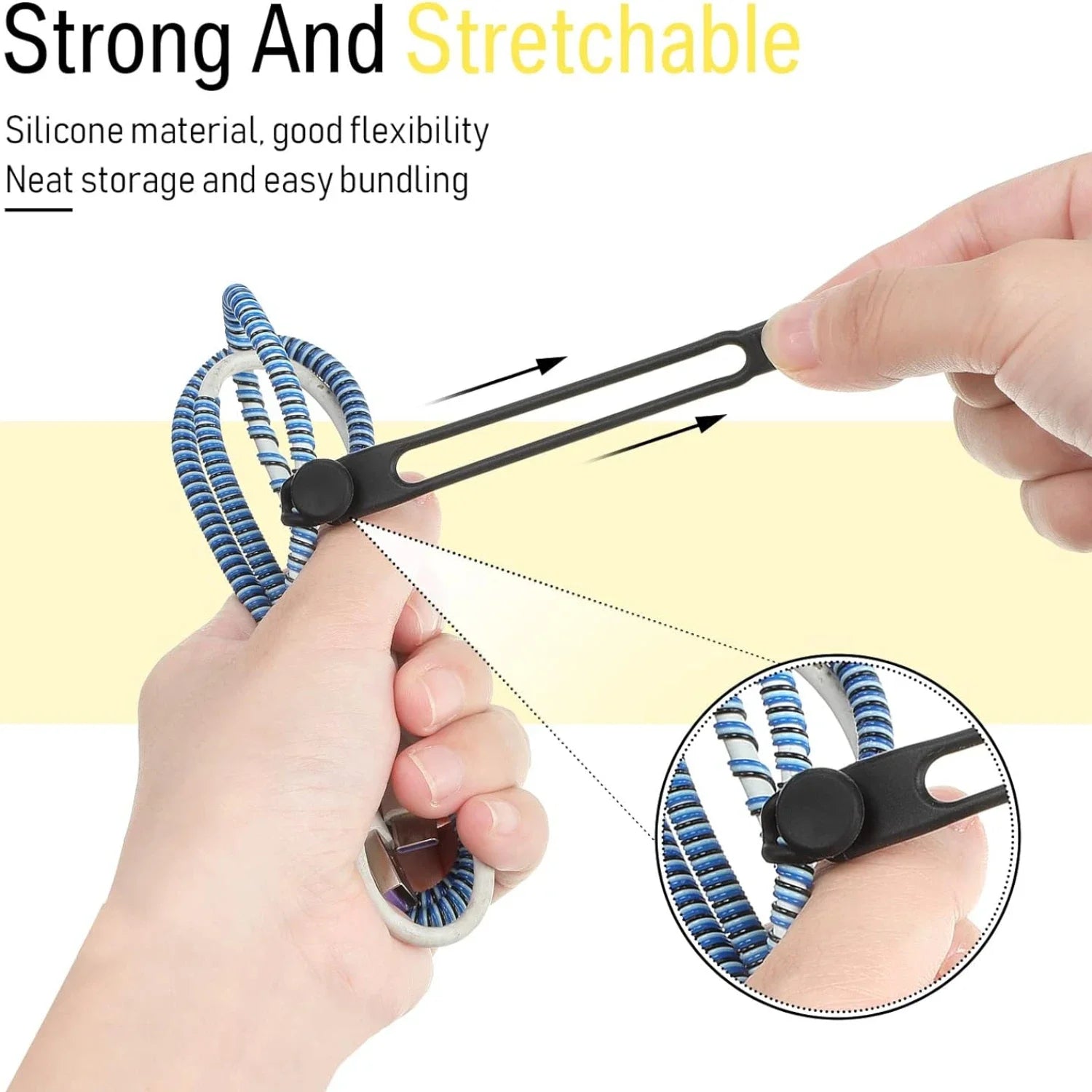 Reusable Silicone Cable Ties – Cord Organizer Straps 6–120 PCS