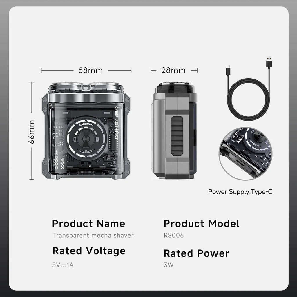 DOCOLAB Electric Shaver Mini Portable Magnetic Double-Headed Beard Trimmer Metal Full-Body Washing Shaving Razor For Men Oasis Select