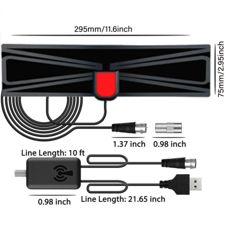 Indoor Digital TV Antenna HDTV 4K 1080P with Signal Amplifier DVB-T2 for Clearer Picture Quality Oasis Select huawenchangtiao