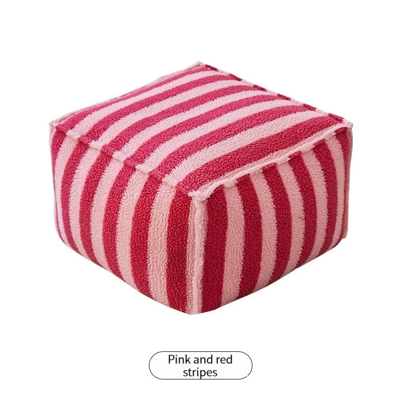Pu Tuan sitting cushion on the ground, living room sitting cushion, household low stool, shoe changing stool, tatami small stool Oasis Select Pink and Red