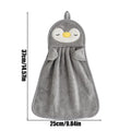 Hand Towels Absorbent Velvet Hand Towel Cute Animal Design Household Hanging Kitchen Dishwashing Towel for Home Bathroom Oasis Select Gray