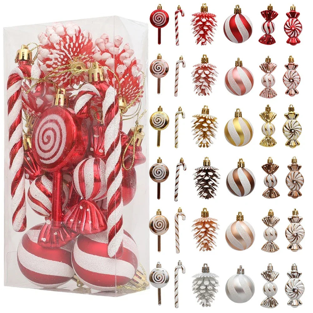 Christmas Party Festive Gatherings Christmas Decorations Set Of Christmas Candy Ornaments 13 Pieces Set Easy To Hang Ribbons Oasis Select