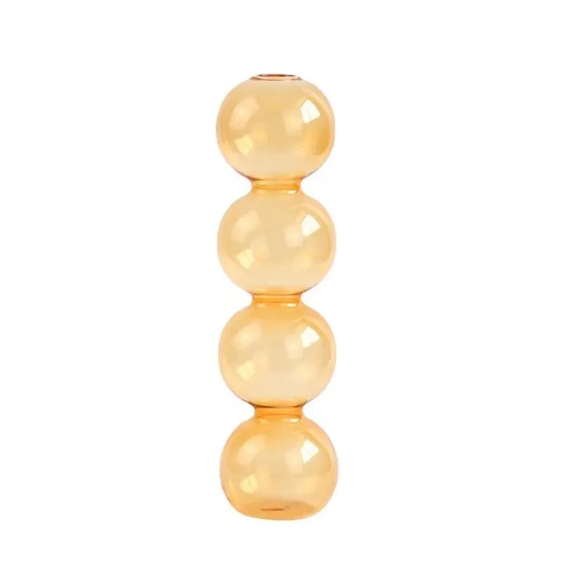 Nordic Glass Bubble Vase - Clear Hydroponic Planter for Home Desk Decor, Cute Simple Gift Idea & Flower Arrangement Decoration Oasis Select Champagne 4balls