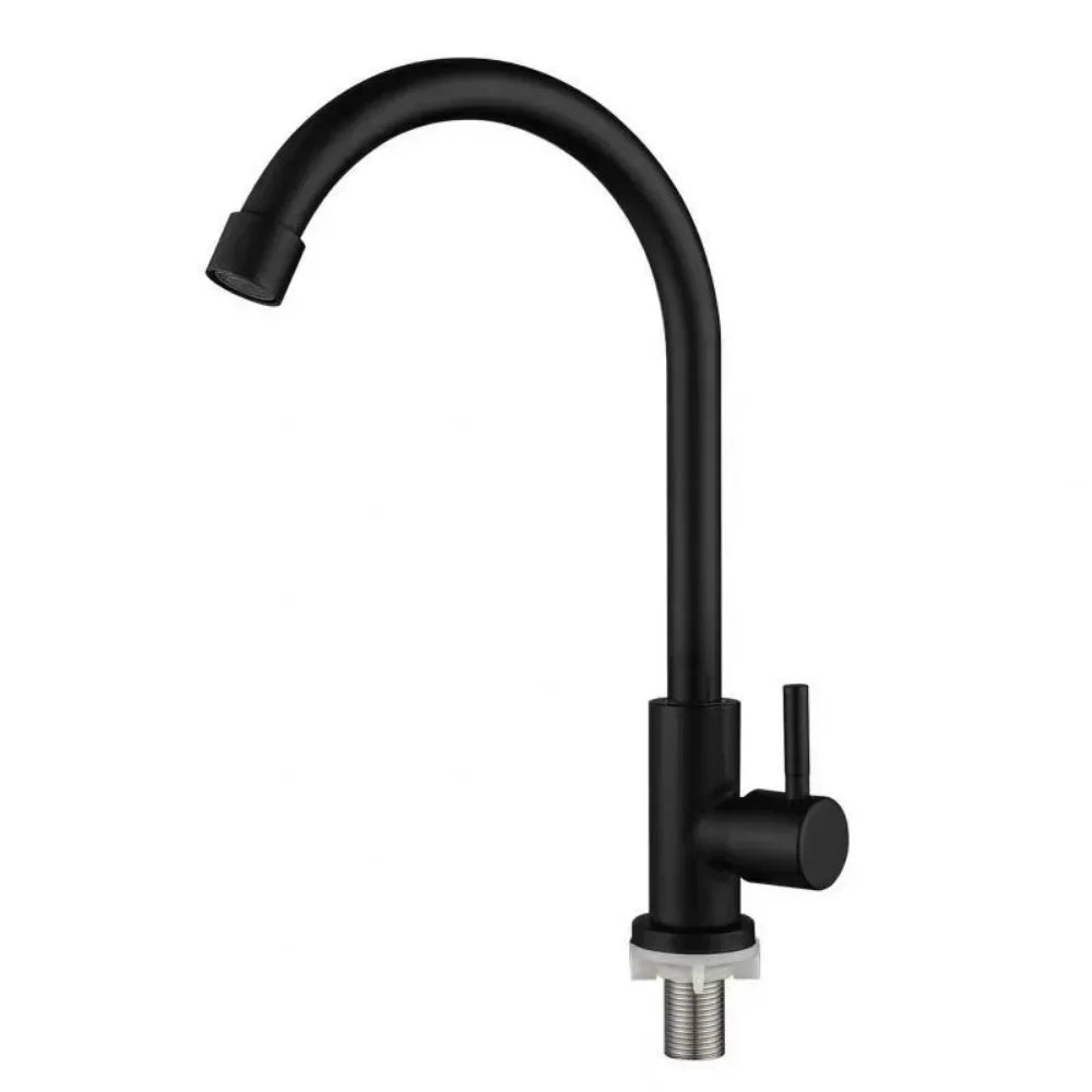 Universal Plastic Kitchen Faucet Rotating Black Single Cold Water Taps Single Handle Flexible Water Tap Nozzle Tap Sink Oasis Select B