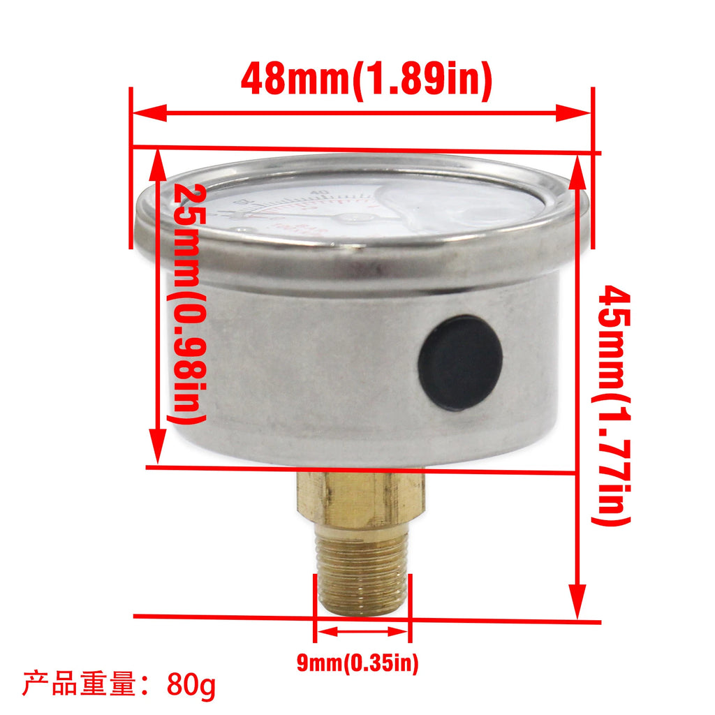 0–160 PSI Liquid-Filled Fuel Pressure Gauge | 1/8 NPT AN6 Fuel Pressure Gauge Oasis Select